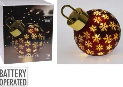 Deco Verlichting Binnen|ohgreen Kerstbal met led 20cm