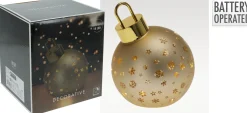 Deco Verlichting Binnen|ohgreen Kerstbal met led 15cm
