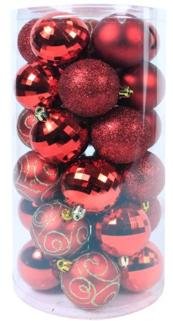 Kerstballen|ohgreen Kerstbal wijnrood (30sts)