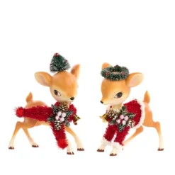 Kerstdecoratie|ohgreen Kerstbambi of hert met boom of krans