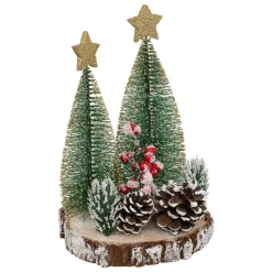 Kerstdecoratie|ohgreen Kerstbomen op boomschijf