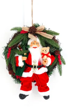 Kerstdecoratie|ohgreen Kerstman op krans 30cm
