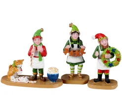 Lemax Kerstdorpen|ohgreen Knutselelfjes, set van 3