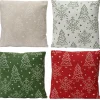 Kerstdecoratie|ohgreen Kussen 4 assortie kerstboom sneeuwvlok 40cm