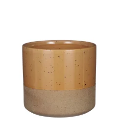 Potten En Vazen|ohgreen Lago pot rond bruin - h16,5xd18cm