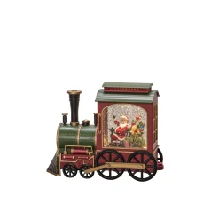 Deco Verlichting Binnen|ohgreen Led kerstlantaarn locomotief met kerstman en zak met kerstcadeaus