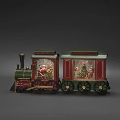 Deco Verlichting Binnen|ohgreen Led kerstlantaarn locomotief met kerstman en zak met kerstcadeaus