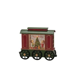 Deco Verlichting Binnen|ohgreen Led kerstlantaarn treinwagon met kinderen, kerstboom en kerstcadeaus