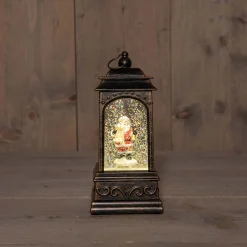 Deco Verlichting Binnen|ohgreen Led lantaarn kerstman glitterwater