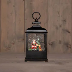 Deco Verlichting Binnen|ohgreen Led lantaarn kerstman glitterwater
