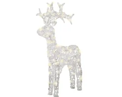 Deco Verlichting Buiten|ohgreen Led rendier zacht acryl reindeer flashing effect 89cm transparant/warm wit