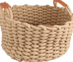 Slaapplaats|ohgreen Mand enya rond + kussen beige dia.34x18cm