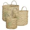 Potten En Vazen|ohgreen Mand rond blad donkergroen - h33xd36cm