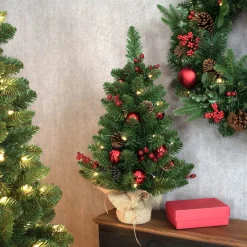Kerstbomen|Kerstbomen Kunststof|ohgreen Mini kerstboom60cm met 30 lampjes