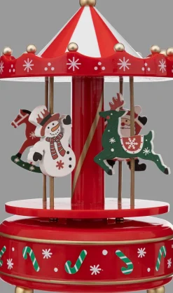 Thema Classic|Kerstdecoratie|ohgreen Muzikale carrousel met kerstman en sneeuwpop