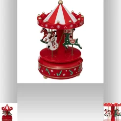 Thema Classic|Kerstdecoratie|ohgreen Muzikale carrousel met kerstman en sneeuwpop