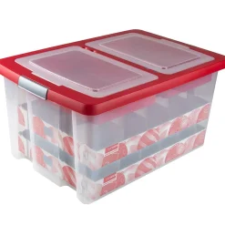 Sfeermakers|Ecocheques|ohgreen Nesta kerst box 51l met trays voor 40 kerstballen tr rood