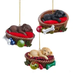 Kerstornamenten|ohgreen Ornament hond in mand