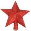 Kerstornamenten|ohgreen Piek ster glitter kerstrood