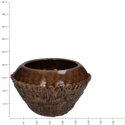 Potten En Vazen|ohgreen Planter fijn aardewerk bruin 31.5x31.5x20cm