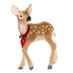Kerstdecoratie|ohgreen Pluizige kerstbambi met strik