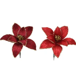 Thema Classic|Kerstornamenten|ohgreen Poinsettia fluweel polyester op steel