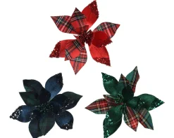 Thema Classic|Kerstornamenten|ohgreen Poinsettia polyester fluweel
