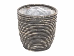 Potten En Vazen|ohgreen Pot round balloon stripe bw d13h11cm