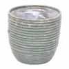Potten En Vazen|ohgreen Pot round balloon stripe olive d24h24cm