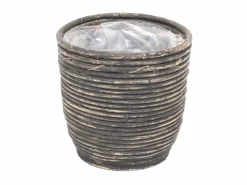 Potten En Vazen|ohgreen Pot round balloon stripe bw d20h19cm