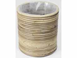 Potten En Vazen|ohgreen Pot round stripe grey d20h20cm