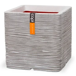 Kunststof|Ecocheques|ohgreen Pot vierkant rib 50x50 ivoor