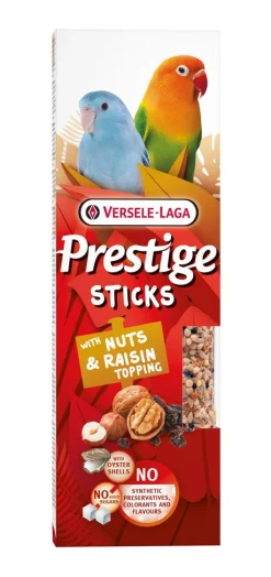 Werelddierendag|Vogels Voeding|ohgreen Prestige sticks kleine papegaaien met noten & rozijnentopping - 2 stuks 60g