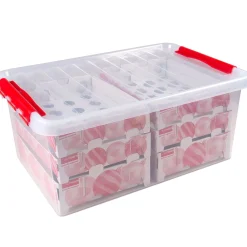 Sfeermakers|Ecocheques|ohgreen Q-line kerst box 45l met trays voor 98 kerstballen tr rood