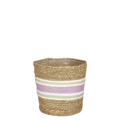 Potten En Vazen|ohgreen Rachel mand rond lila - h18xd18cm