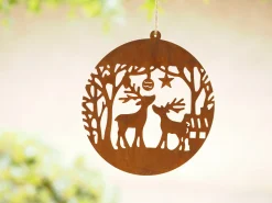 Decoratie|ohgreen Ronde schijf met hertjes om op te hangen