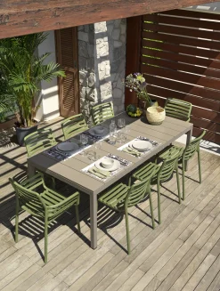 Tuinmeubelen|ohgreen Set: tafel Rio met 8 (arm)stoelen Doga