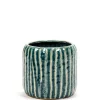 Potten En Vazen|ohgreen Sixties Pot ribbels blauw grijs d14 h12,5
