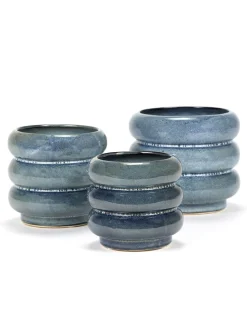 Potten En Vazen|ohgreen Sixties Sierpot l 14,5x14,5x12,5 blauw