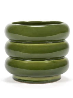 Potten En Vazen|ohgreen Sixties Sierpot l 14,5x14,5x12,5 groen