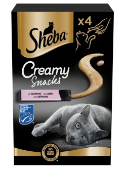 Kat Voeding|ohgreen Snacks voor katten |sheba creamy snack 4x12g zalm