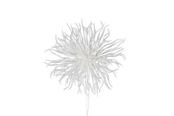 Kerstdecoratie|ohgreen Stekelbal op steel wit