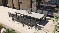 Tuinmeubelen|ohgreen Tafel Albin 220-280x100cm antraciet/keramiek