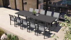 Tuinmeubelen|ohgreen Tafel Albin 256-320x100cm charcoal/aluminium