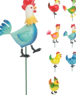 Decoratie|ohgreen Tuinprikker haan en kip 69cm