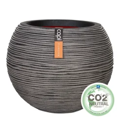 Kunststof|Ecocheques|ohgreen Vaas bol rib 40x32 antraciet