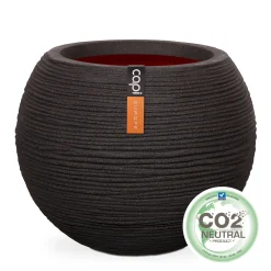 Kunststof|Ecocheques|ohgreen Vaas bol rib 62x48 zwart