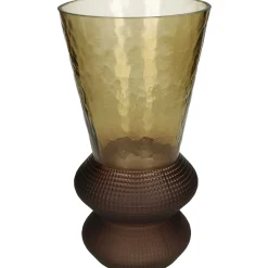 Potten En Vazen|ohgreen Vaas glas bruin 15.5x15.5x30cm
