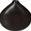 Potten En Vazen|ohgreen Vaas glas zwart 23.5x7x21.5cm
