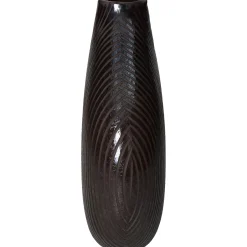 Potten En Vazen|ohgreen Vaas glas zwart 23.5x7x21.5cm